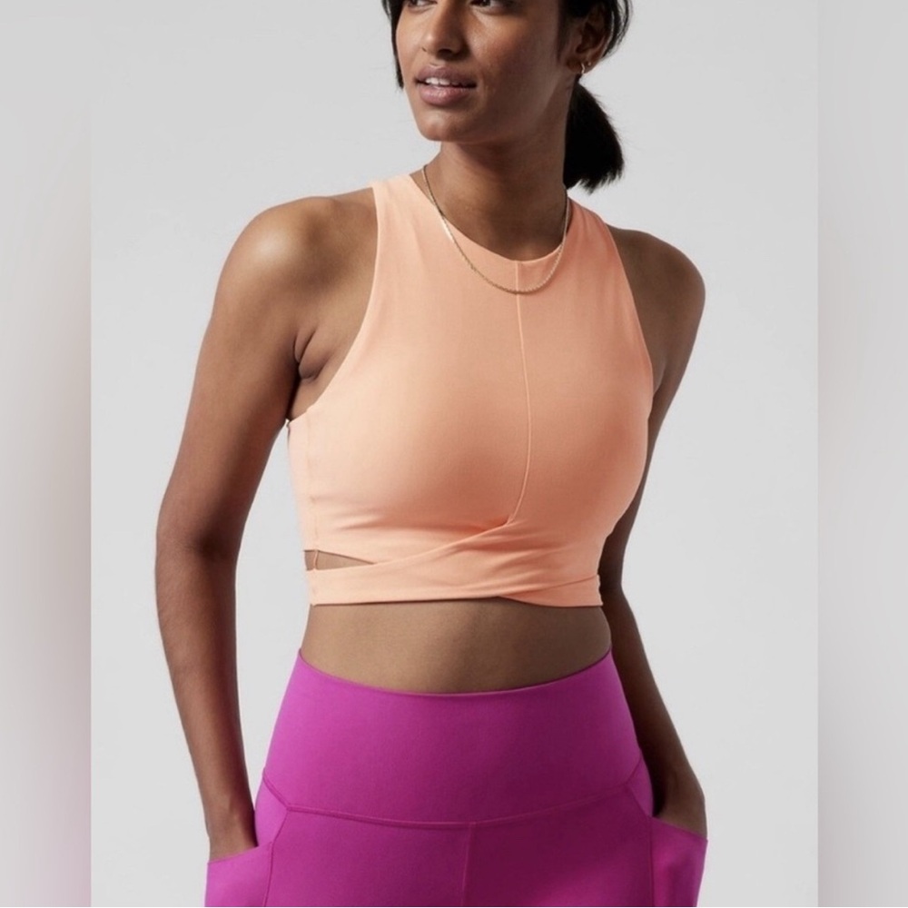 Athleta Peach 🍑 Crop Cut Out Tank Top